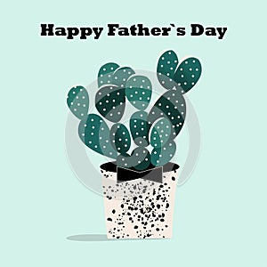 Cactus pot with text Happy father's day